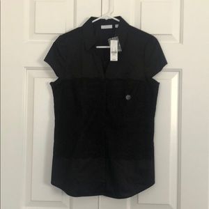 Black sleeveless top